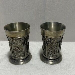 SKS Zinn 95% pewter shot cup or small goblet Set of 2 Germany